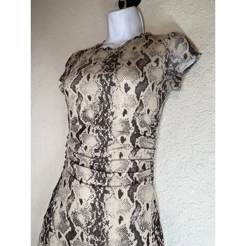 Stockholm Atelier & Other Stories Snake print sheer mesh dress sz US 2 - Picture 5 of 12